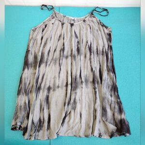 Kiwi & Punch Womens Tie Dye  Long Top Spaghetti Straps Gray Size L